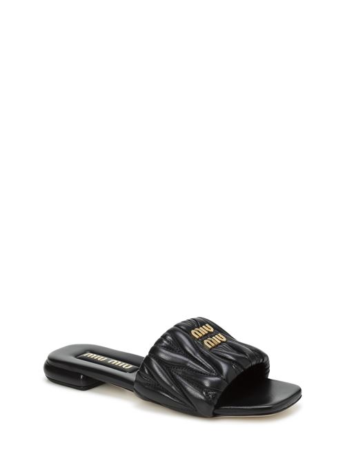 Matelassé nappa leather slider sandals MIU MIU | 5XX60588TF010HF0002